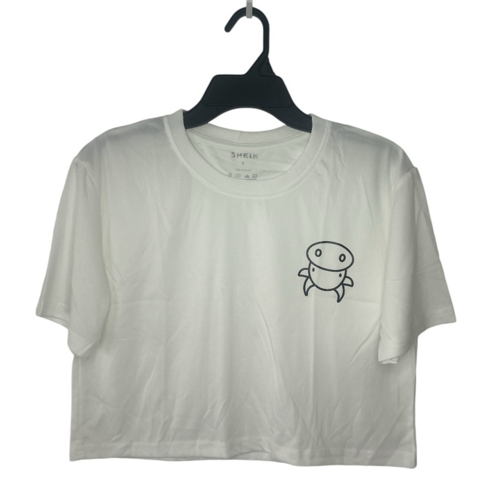 Women's Solid Color Crop Top With Short Sleeves And Round Neckline